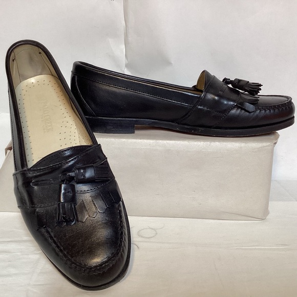 Rare Buffalo Creek Vintage Classic Black Tassel Leather Loafers Men’s size 8